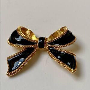 KJL Avon Black Bow Camelot Collection Necklace Enhancer